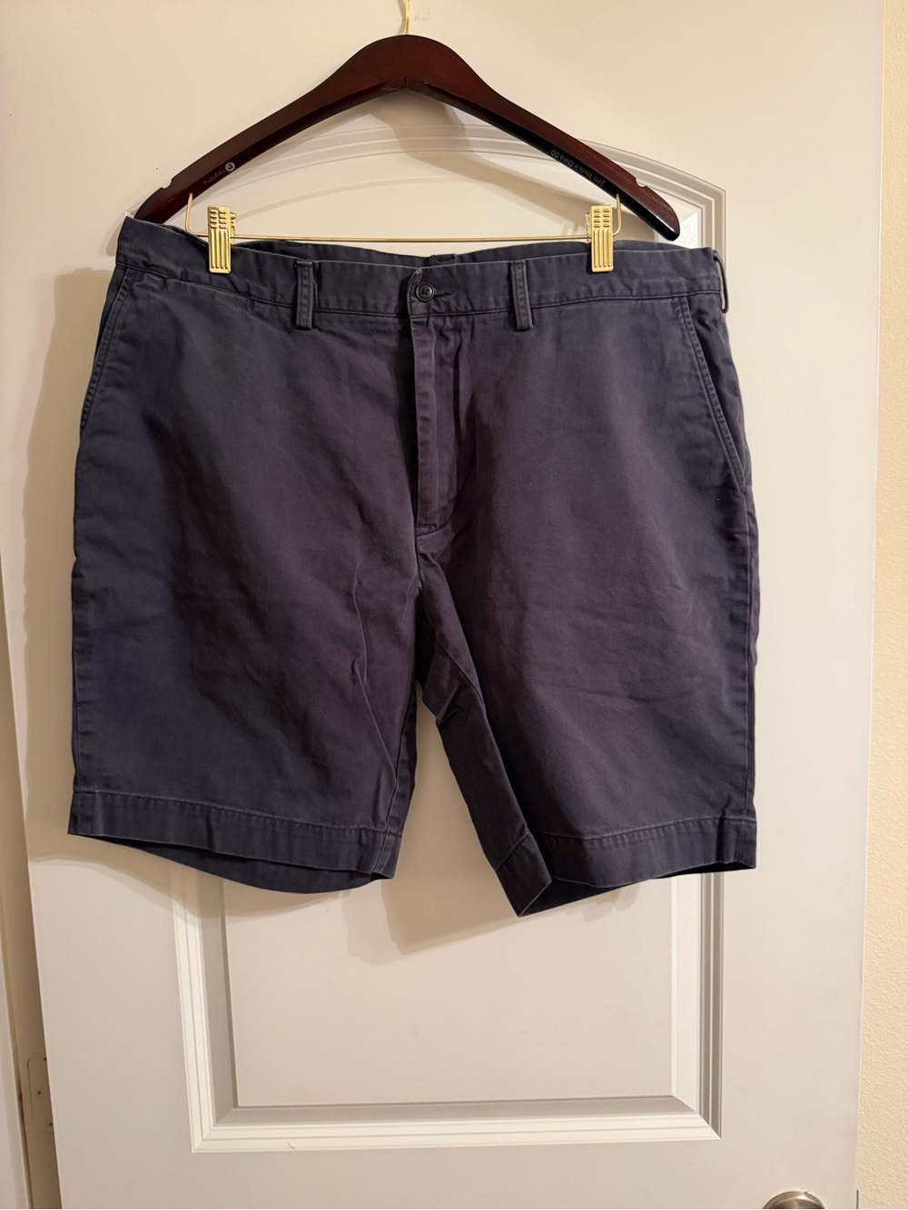 Ralph Lauren Navy Flat-Front Cotton Shorts